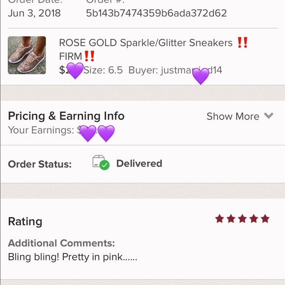 2x HP💫 ROSE GOLD Sparkle/Glitter Sneakers FIRM - Picture 8 of 8